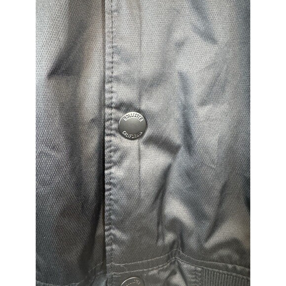 Varsity Bomber Button Up Jacket Hollister 99 Black Los Angeles California Sz M - Picture 6 of 16